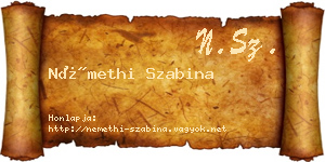 Némethi Szabina névjegykártya